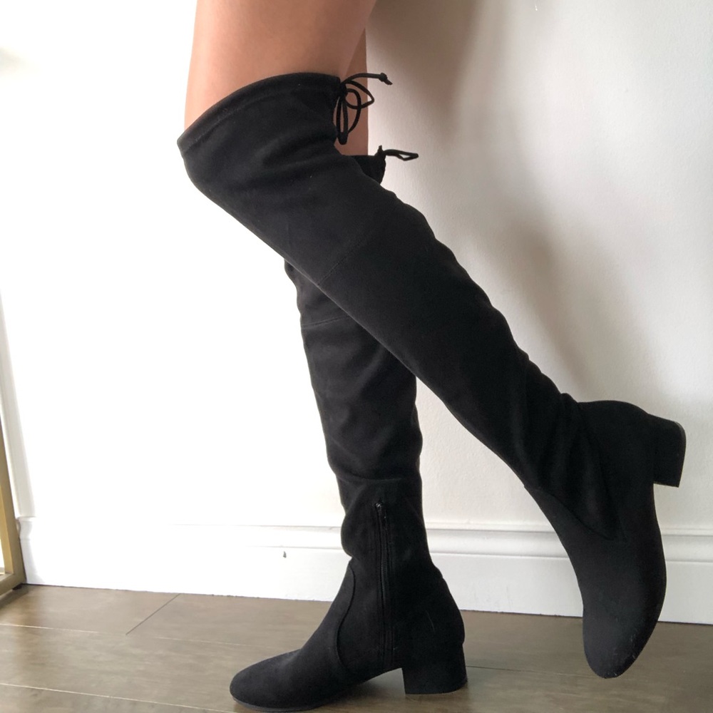 Over the knee black boot